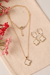 Heliophilia Silver Conjunto de Collar y Pendientes Dorado CSET9922